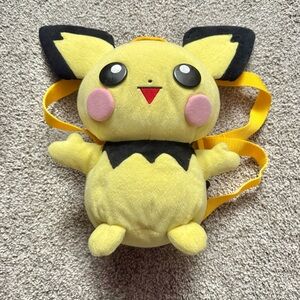 Vintage Pichu Plush Backpack Doll